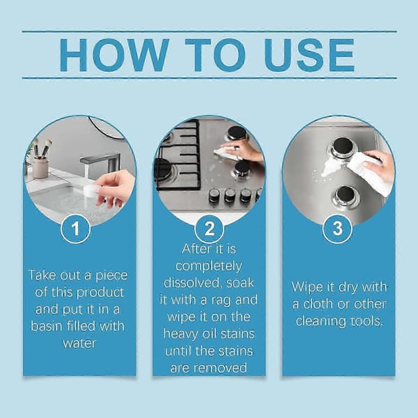 Kitchen Grease Cleaning Tablets - Fast and Effective Oil Stain Remover for All Surfaces