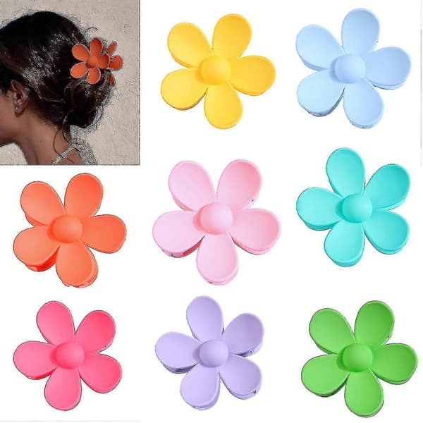 Blomsterhårklemmer for kvinner, hårstylingtilbehør for middels tykt hår, 5-pakning