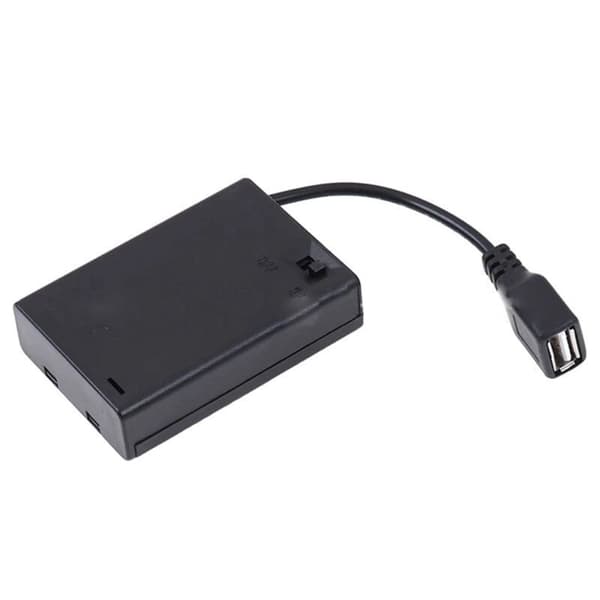 3XAA Battery Box with Lid and Switch Connected to USB Plug USB Socket Battery Holder