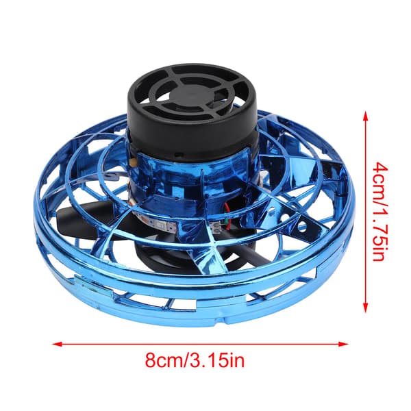 Håndstyret Mini Drone med USB-opladning - Perfekt Gave til Børn og Voksne, 360° Roterende og Lysende LED-lys Blå