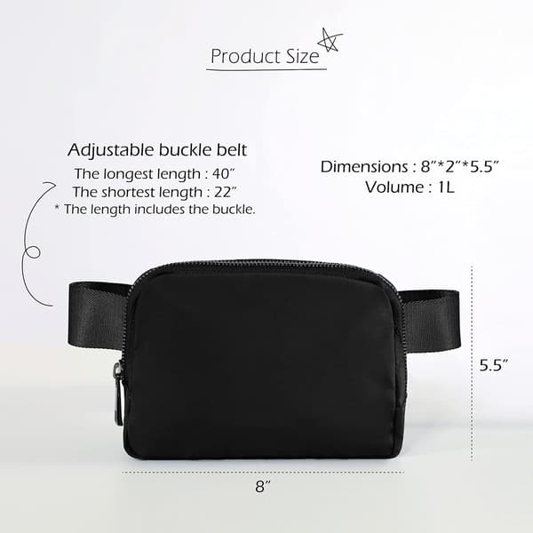 Unisex Mini Belt Bag with Adjustable Strap Small Waist Pack