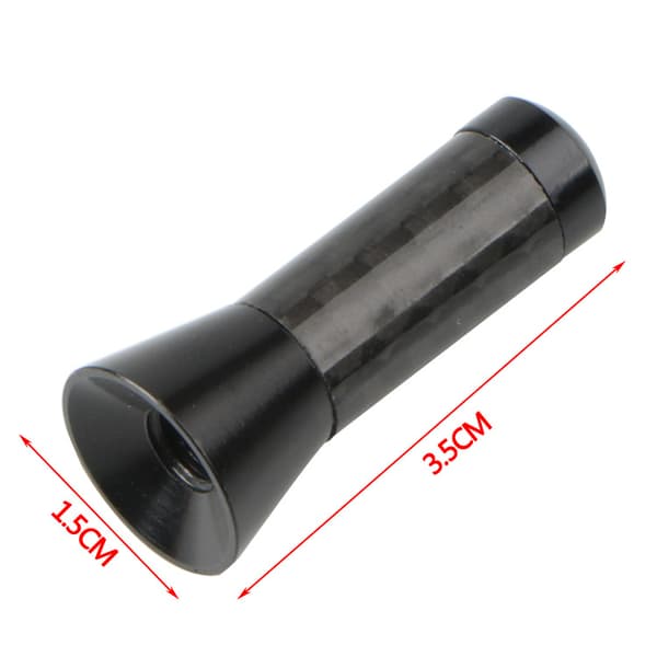 Kulfiber Bilantenne, Universel Bilantenne, Mini Kort 3,5 cm Bilradioantenne til Statisk Undertrykkelse, AM/FM Signalforstærkning (Sort)