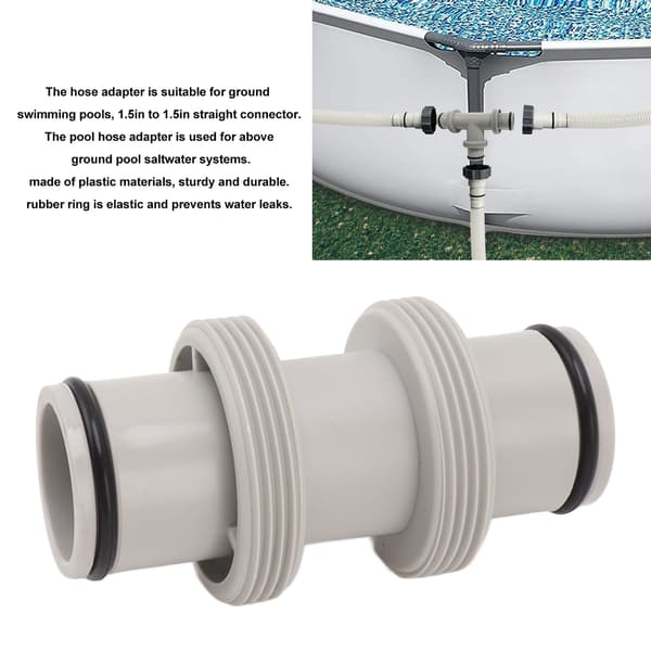 Poolslangeadapter 1,5 tommer til 1,5 tommer lige kobling poolslangeforbindelse poolgevindslangeforbindelse til Intex