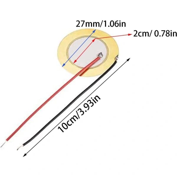 15 st Elements Summer, 27mm Piezoelement, Akustisk Pickup Piezo Disk Element Sensor Piezo Diskar med Akustisk Pickup