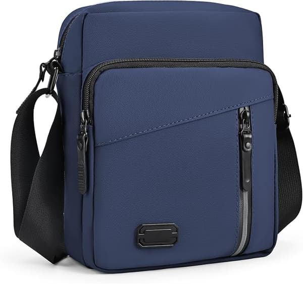 Messenger-tasker til mænd med flere lommer, afslappede crossbody-tasker til mænd til forretning, daglig brug, rejser (19*9*24cm)