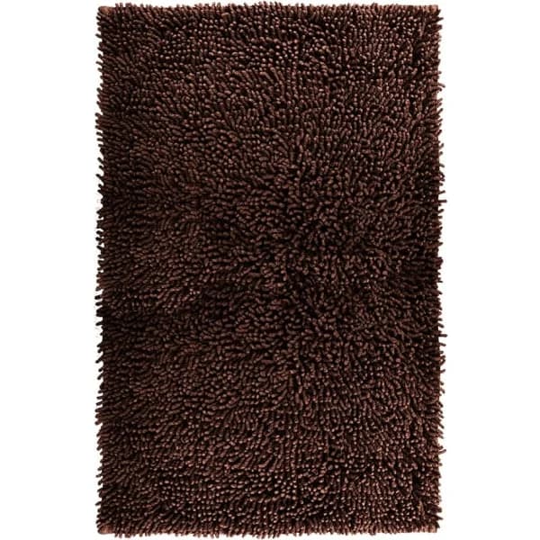 Baderomsmatte Chenille mørkebrun, fluffy baderomsmatte (50 x 80 cm) kaffe