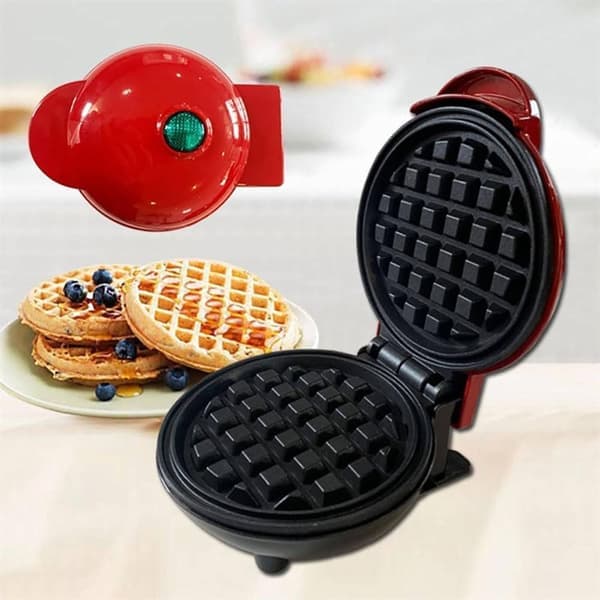 Waffle Iron - Perfect for Donuts, Waffles, Breakfast Sandwiches - Red