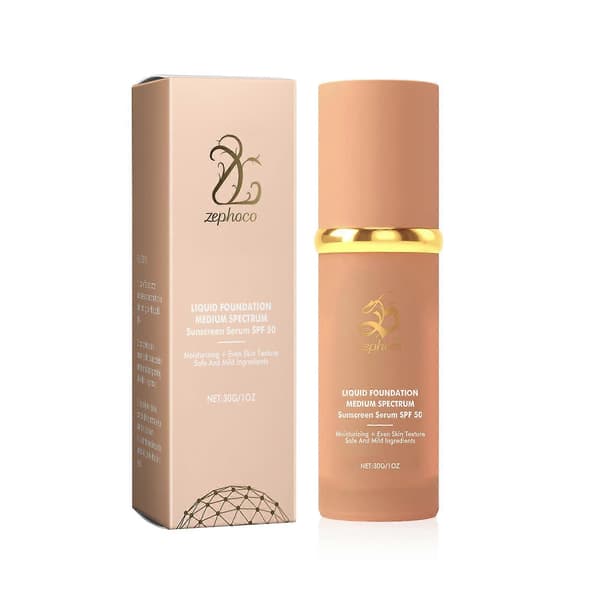 zephoco Moisturizing Protective Liquid Foundation, Lightweight Hydrating Light Matte Clear Long-lasting Makeup