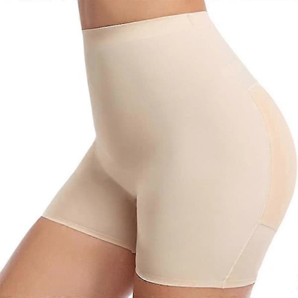 Go Butt Lifter Truser Sømløse Polstrede Undertøy Kvinner Rumpeputer Høy Midje Magekontroll BEIGE L