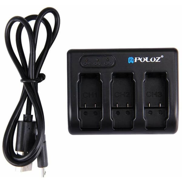 3-kanals batteriladehubb parallell multi-strømadapter for Hero6 / 5 Ahdbt-501