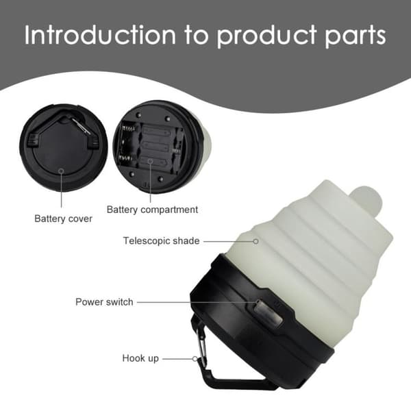 Set of Two Portable Emergency Camping Lights, Tent Hanging Lights with Soft Light