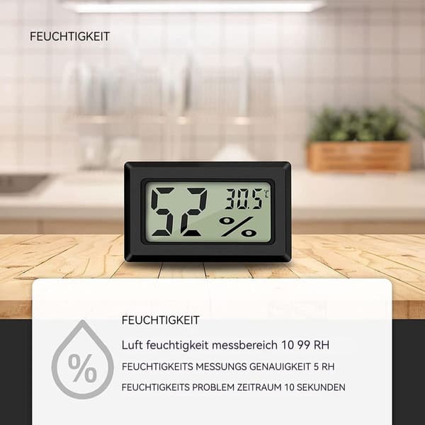 3X Mini LCD Digital Termometer Temperatur Fugtighedsmåler Hygrometer KLB