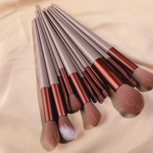 13-pack Makeup Brush Set Beauty Makeup Tools Brushes Green with Bag