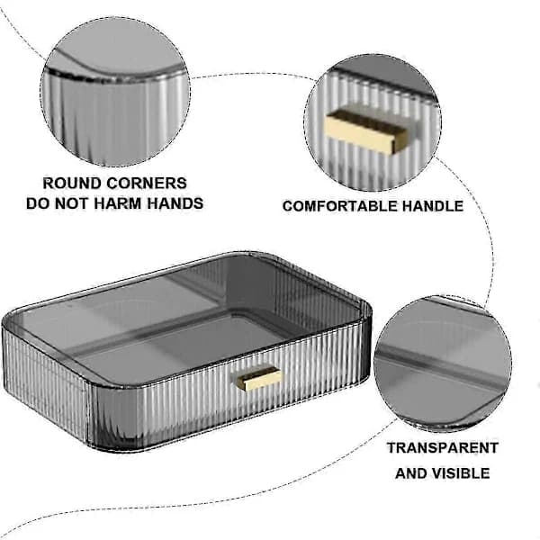 Large Stackable Box for Makeup Organization, Skincare and Cosmetic Storage, Dustproof Bathroom Storage