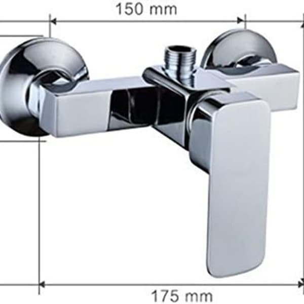 Modern väggmonterad duschblandare i krom med duschblandare KLB