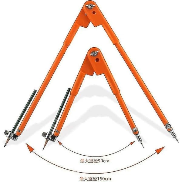Profesjonell trearbeidskompass, justerbart kompass med stor diameter for merking og kutting av geometri 90 cm