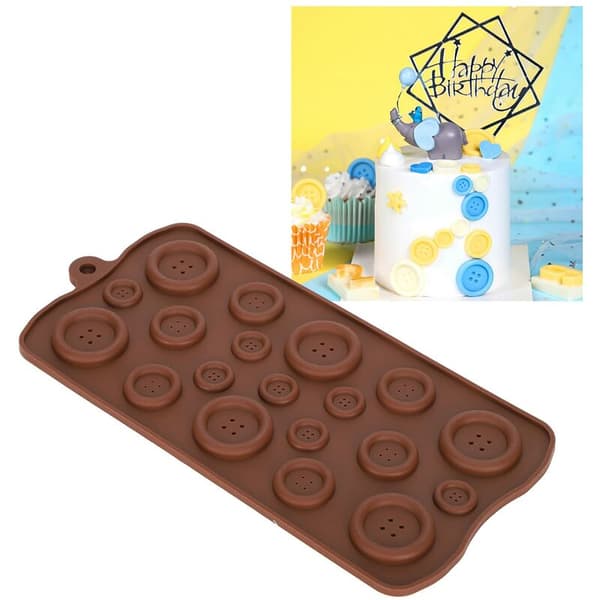 Chokoladeformbakke knapform støbeform DIY Fondant Bagværk Slikfremstilling Bageværktøj