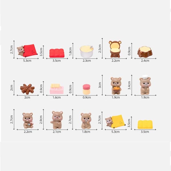 Camping Small Brown Bear Statue Miniature Cartoon Bear Figurines