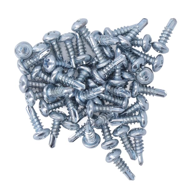 50pcs Round Head Drilling Screw Set Carbon Steel Galvanized Self-Drilling Screws 4.2x13mm Phillips