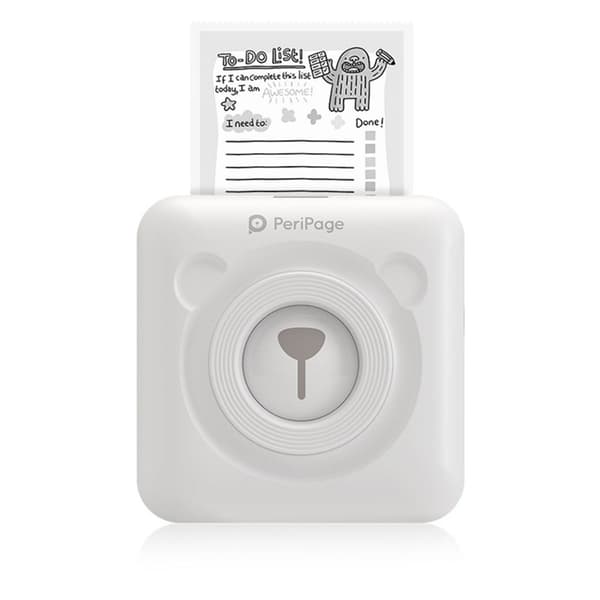 Minifotoprinter til smartphone - Trådløs BT-printer, hvid