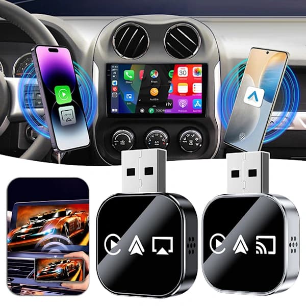 3-i-1 Trådløs Carplay Android Auto-adapter Øyeblikkelig Kablet Til Trådløs Konvertering Plug Play Mini Stabil Design For Kablet Carpl...