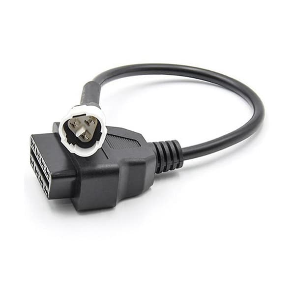 2 stk. OBD Motorcykelkabel til 3-benet stik Diagnostikkabel 3-benet til OBD2 16-benet adapter