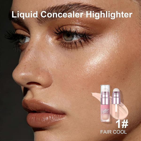 Liquid Dual-Ended Contour & Concealer Stick, Long-Lasting Face Sculpting Cream with 02 Medium Tan 02 Medium Tan