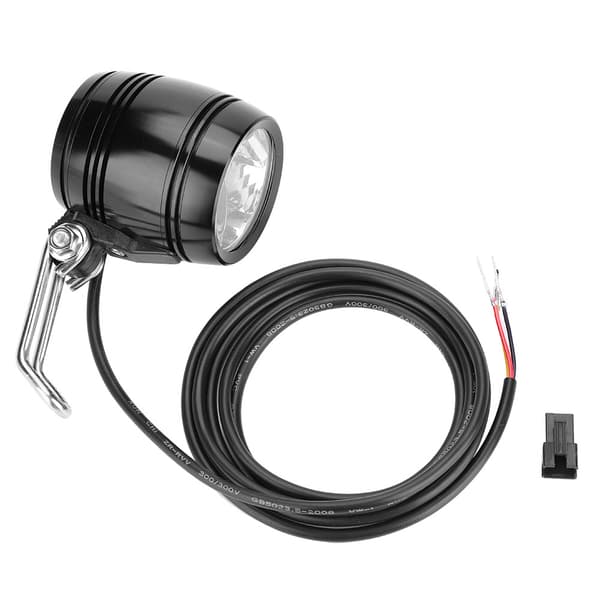 LED Aluminium E-sykkel Frontlys Horn 2 i 1 Sett Frontlys (Svart)