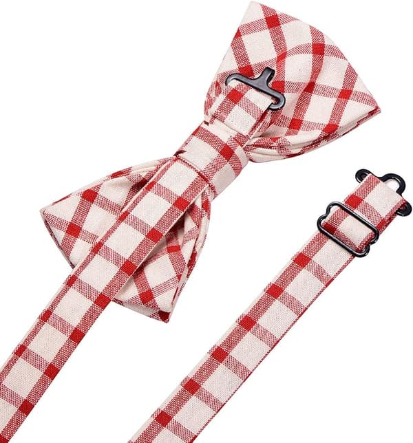 Men's 12x6cm Plaid Cotton Bow Tie Adjustable Pre-tied