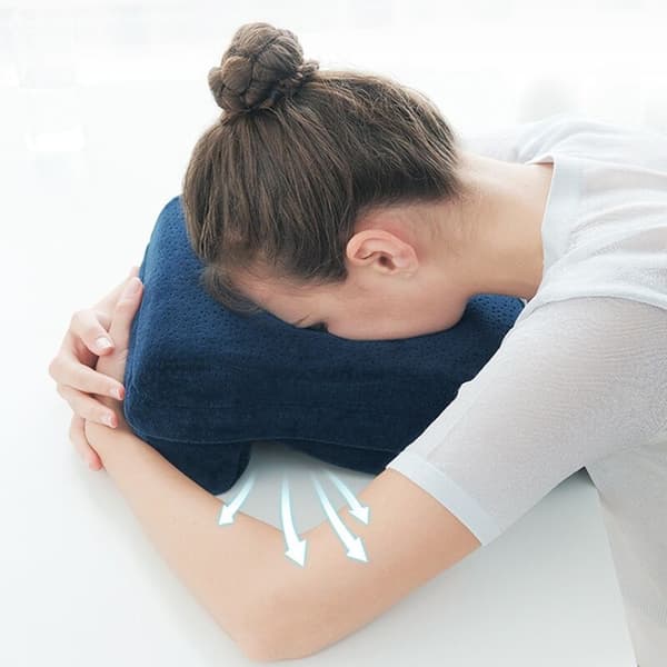 Cervical Memory Foam Nap Pillow for Office School Pillow Breathable Slow Rebound with Lumbar Support for Office Chair