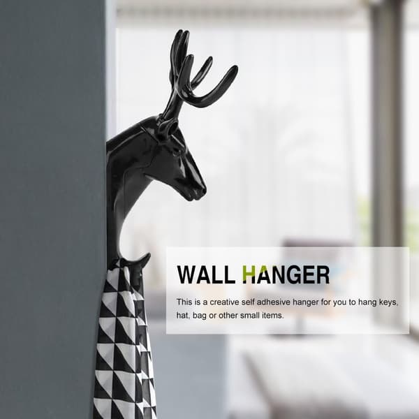 Black, Clothes Hook Animal Hook Clothes Rack Key Holder Wall Shelf