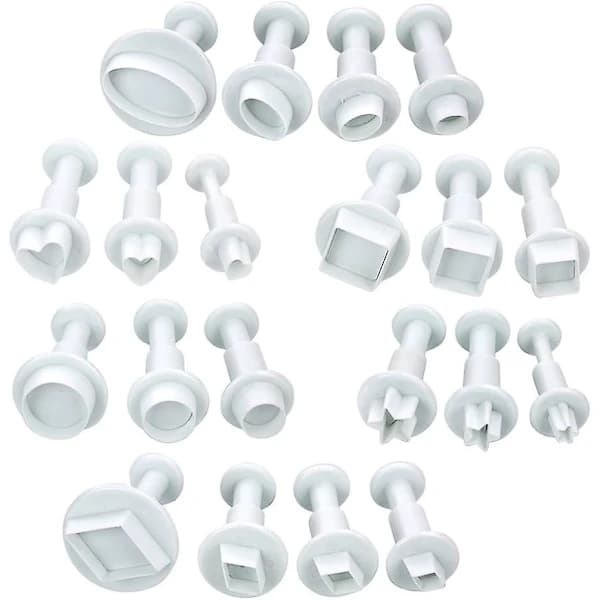 20 st Mini Fondant Cutters Cookie Cutters Sugar Craft Cake Decoration Tools, Square/Round/Heart/Oval/Five-pointed Ect
