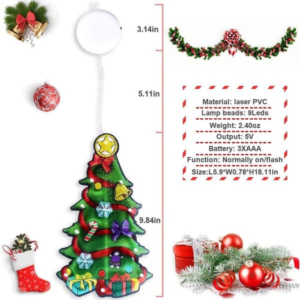 Christmas Decoration Illuminated Window, Double-Sided Silhouette Light with KLB