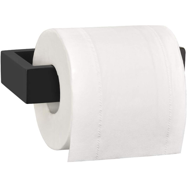 Sort toiletpapirholder i 304 rustfrit stål, velegnet til badeværelset
