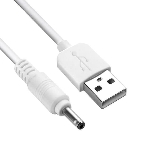 USB til DC 3,5V opladerkabel Erstatning for Foreo Luna/luna 2/mini/mini 2/go/luxe Ansigtsrenser USB opladerledning 100cm Elfenben