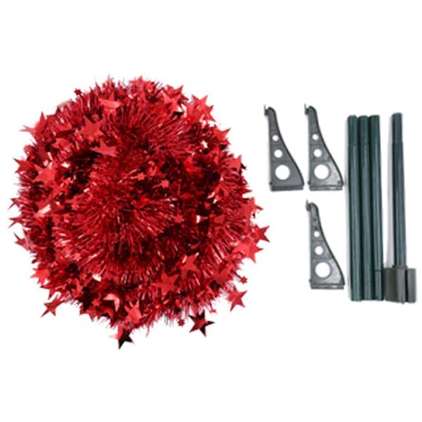 Christmas Tree Ornament Retractable Christmas Decorations Top Foldable Christmas Tree Christmas Decoration for Party 1.2M Red