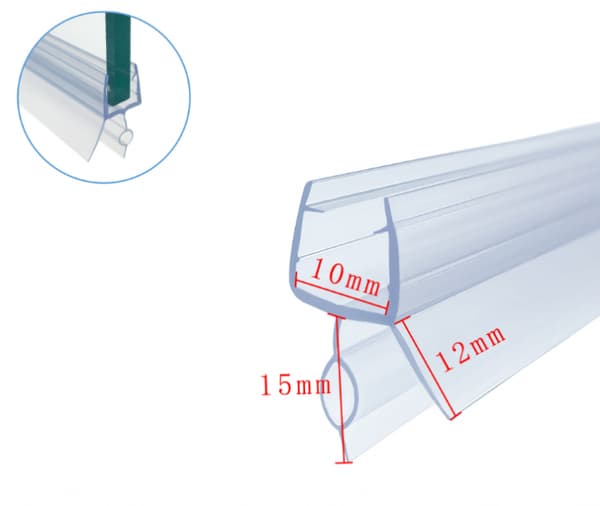 1 st duschdörrstätning 70 cm för 8 mm glas, duschkabin tätning packning