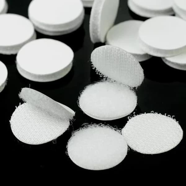 500 borrelåspunkter, 20 mm borrelåspunkter, selvklebende punkter, borrelåsbånd, selvklebende, hvite