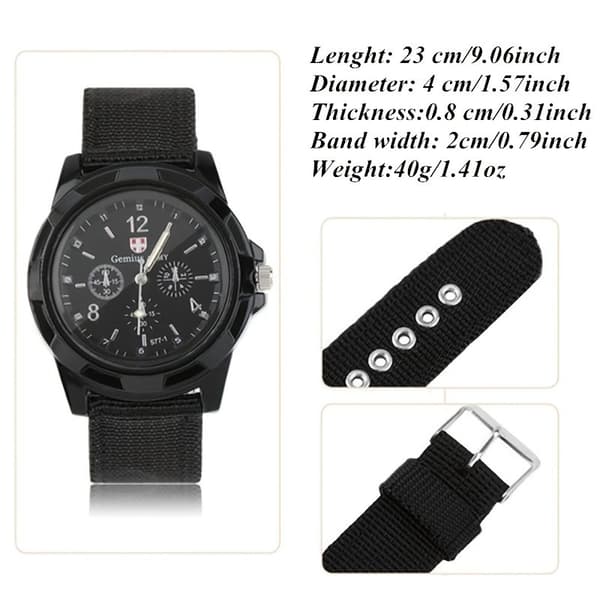 Herr Sportstil Schweizisk Armé Pilot Tygarmbandsur