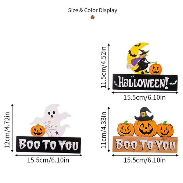 Glad Halloween Tre Midtpunkt - Halloween Knask eller Knep Borddekorasjon