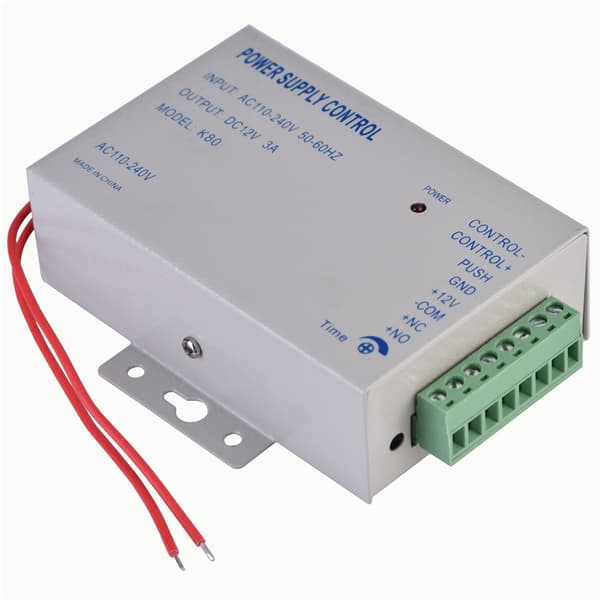 Indgang AC110V-240V Udgang DC 12V 3A 30W Strømforsyningscontroller til Dørkontrolsystem