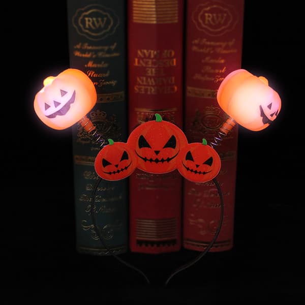 3 st Halloween LED Pumpa Hårband Lyser Upp Pumpaformad Hårband