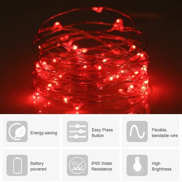 Batteridrevne 16.4Ft/5M 50 LED-lyslenker Blinkende Jul