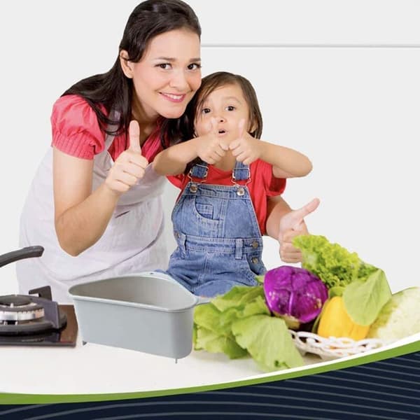 Sink Strainer Basket - Multifunctional Corner Sink Basket Extra Strong Hanging Storage Rack for Kitchen