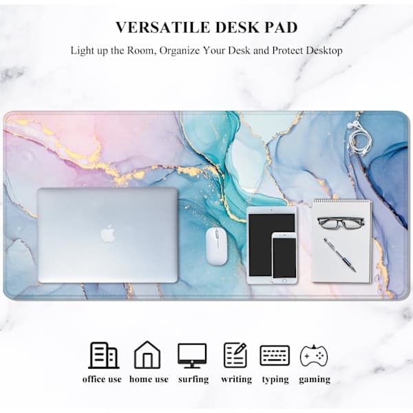 XXL Gaming Mouse Pad - Large Desk Mat with Thick Rubber, Stitched Edges for Full Desk Surface