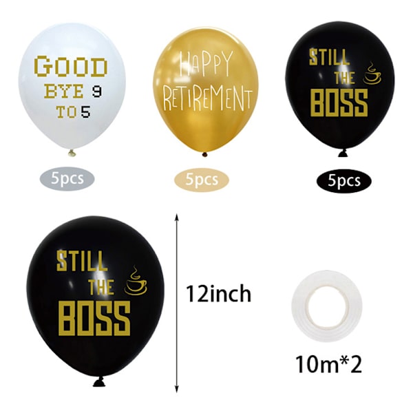 Retirement Party Theme Pull Flag Emulsion Balloons Package Party Decoration Set 1 Set 1