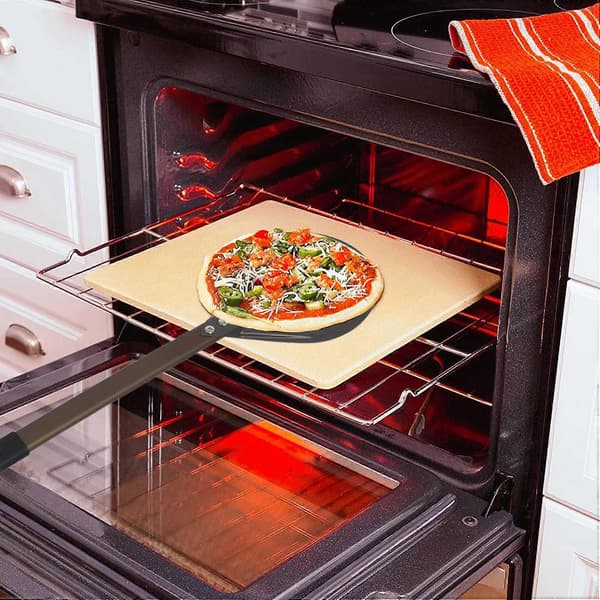 Metall pizzaredskap, ekstra stor, profesjonell, lang, rund, justerbart og avtakbart aluminiumshåndtak