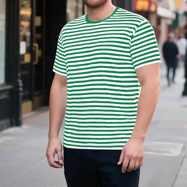 Herre kortermet stripete sjømannsstil rund hals basic casual kortermet blå S Blå S