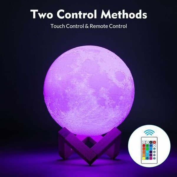 Moon Lamp Night Light, 16 Colors LED 3D Printing KLB
