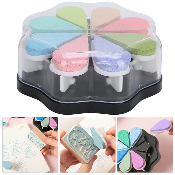 Ink Pad with 8 Colors, Water-Based DIY Stamp Pad with Strong Coverage for Plain Paper (1010 Easter Egg)